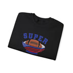 Super Football with American Flag Sweatshirt | Patriotic Sports Crewneck
