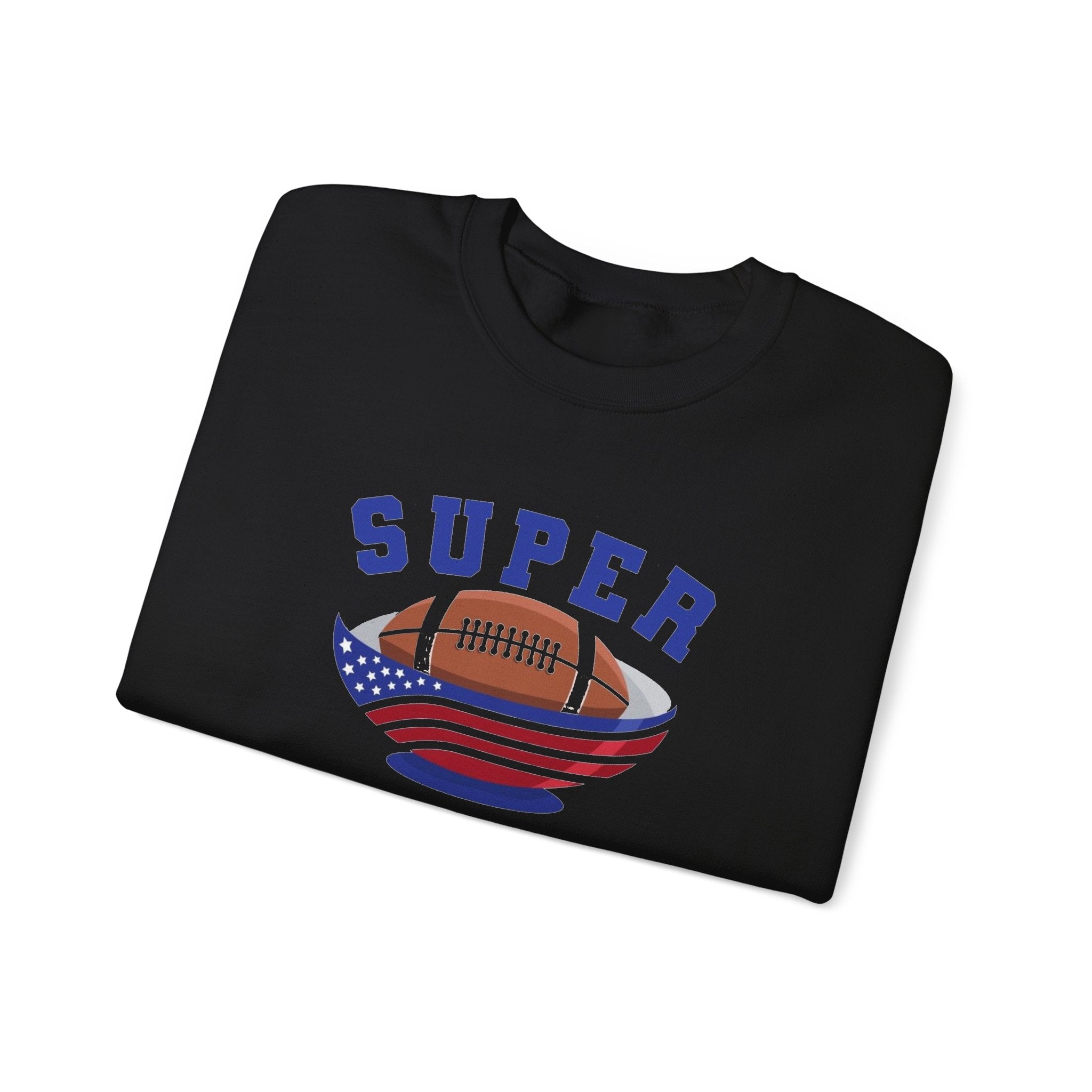 Super Football with American Flag Sweatshirt | Patriotic Sports Crewneck
