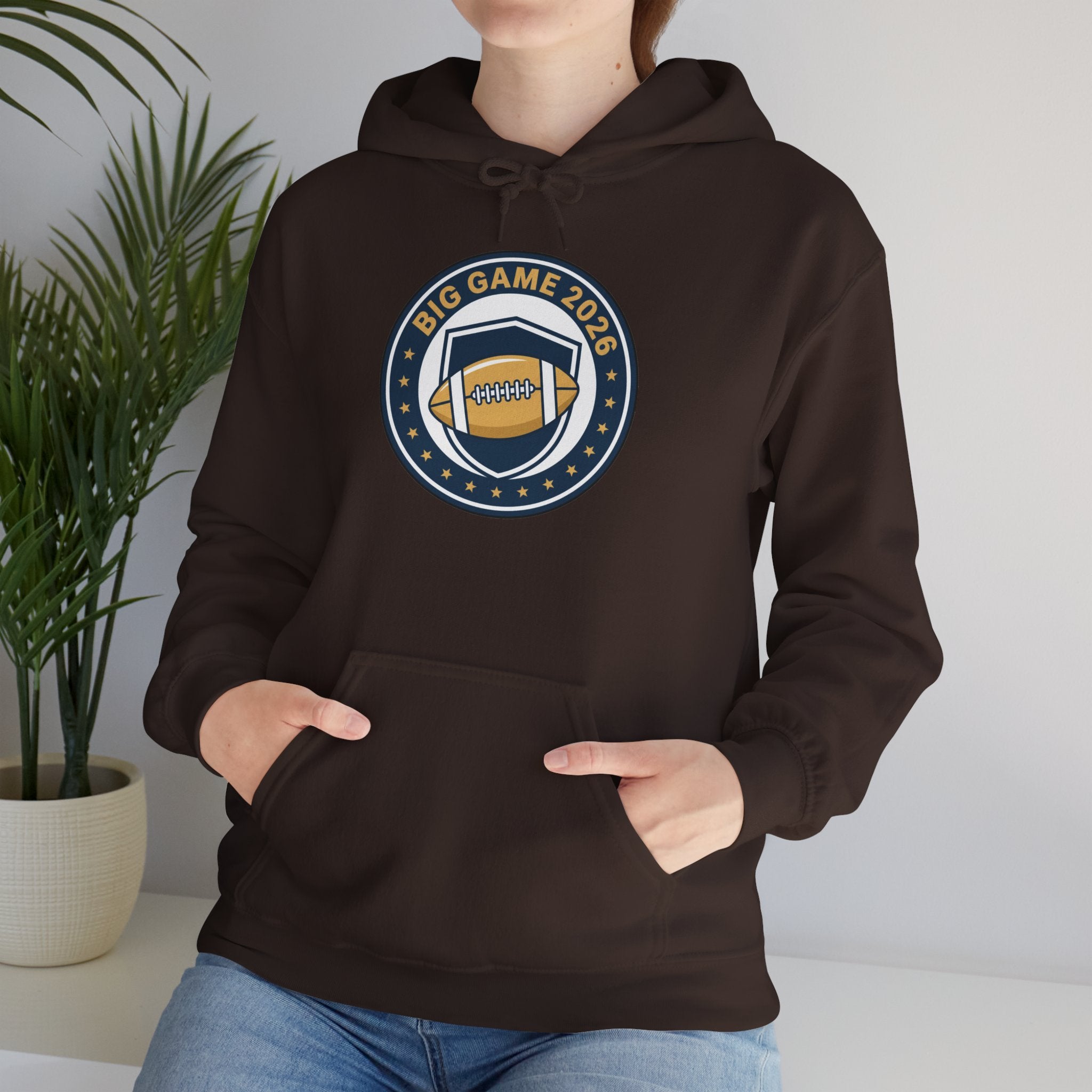 Big Game 2026 Football Badge Hoodie | Sports Logo Apparel
