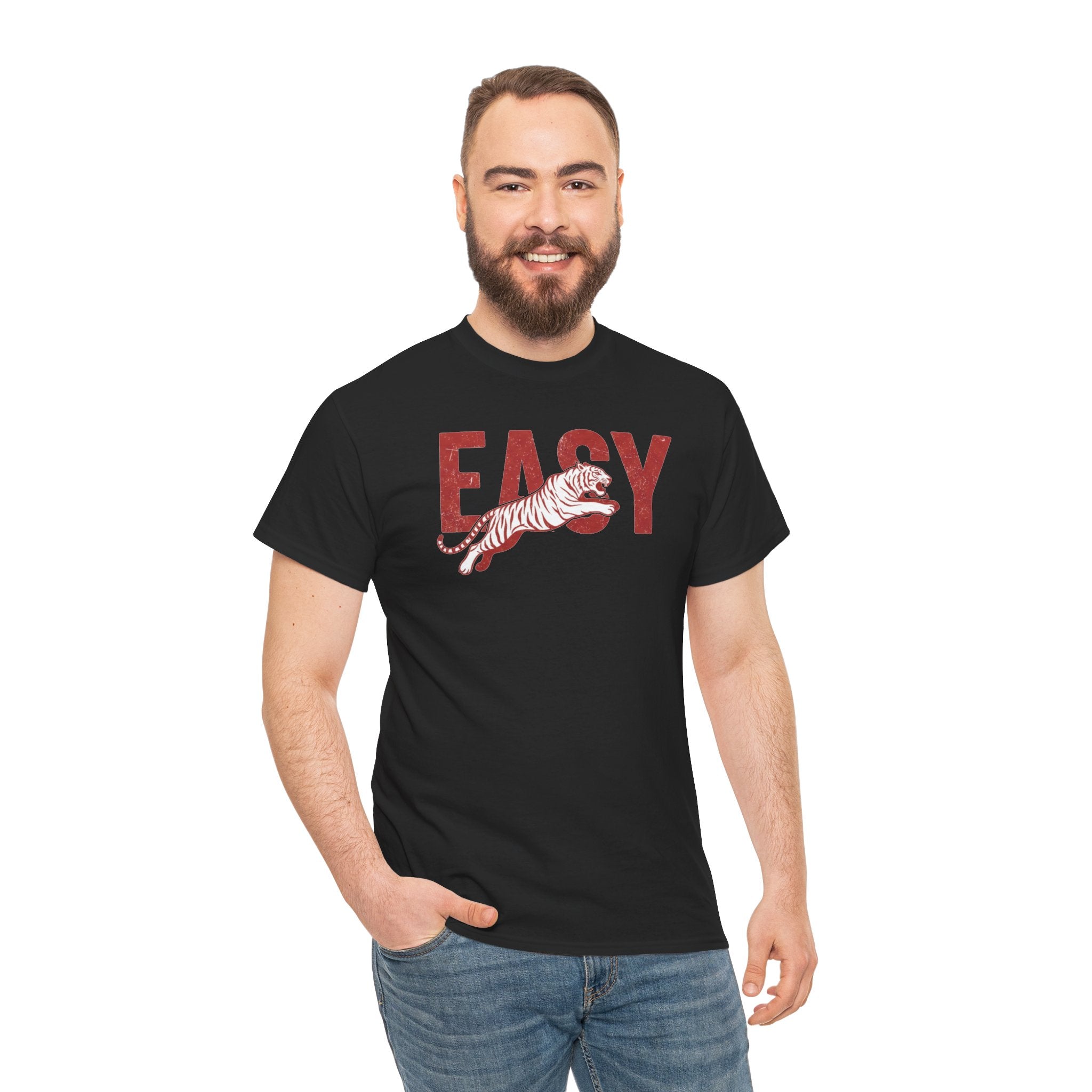 Easy Tiger T-Shirt | Retro Red Text with Tiger Graphic
