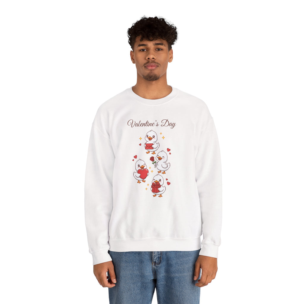 Valentine's Day Duckies Crewneck Sweatshirt | Valentine Day Hearts