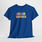 Hello Summer sun graphic Tee | pastel retro bubble letters