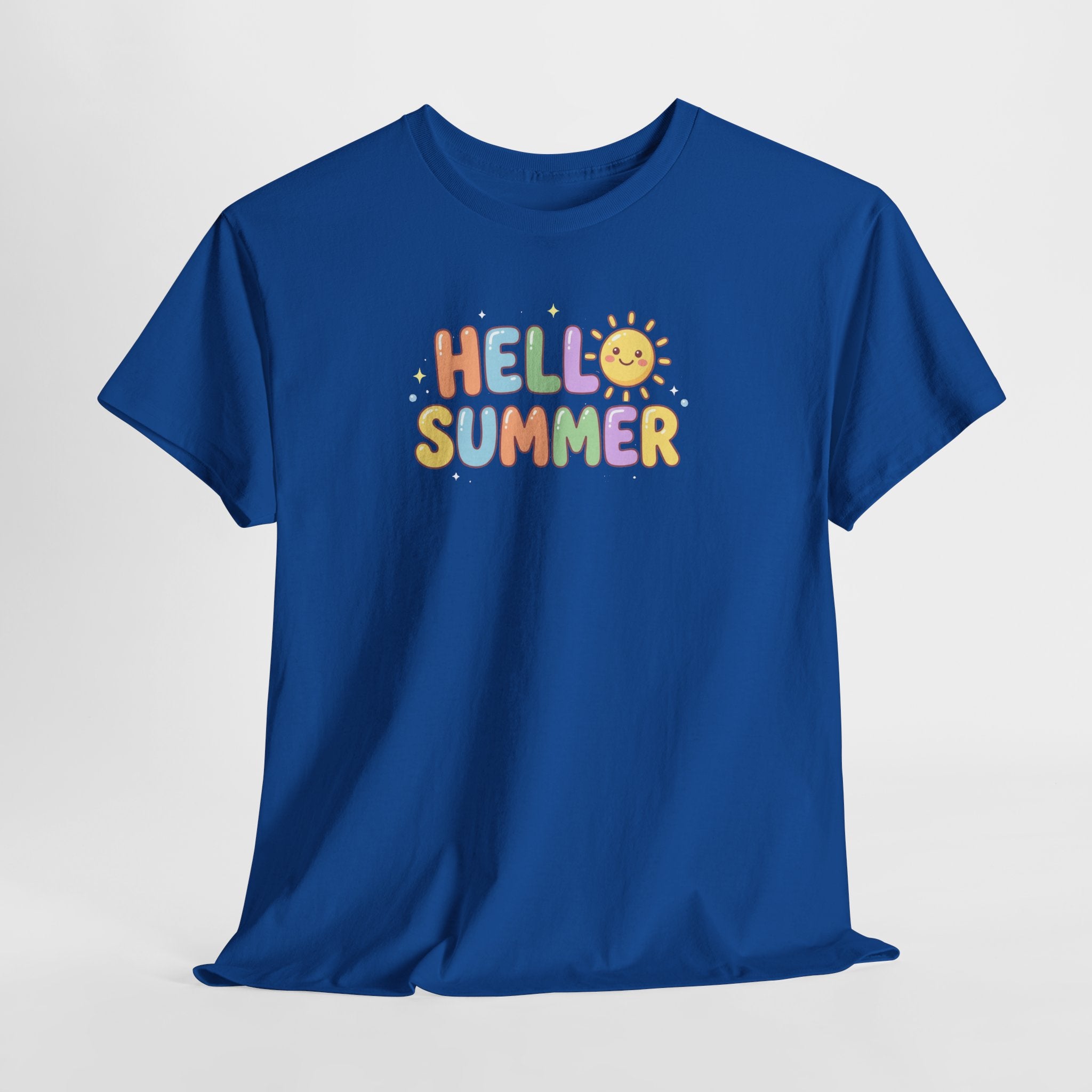 Hello Summer sun graphic Tee | pastel retro bubble letters
