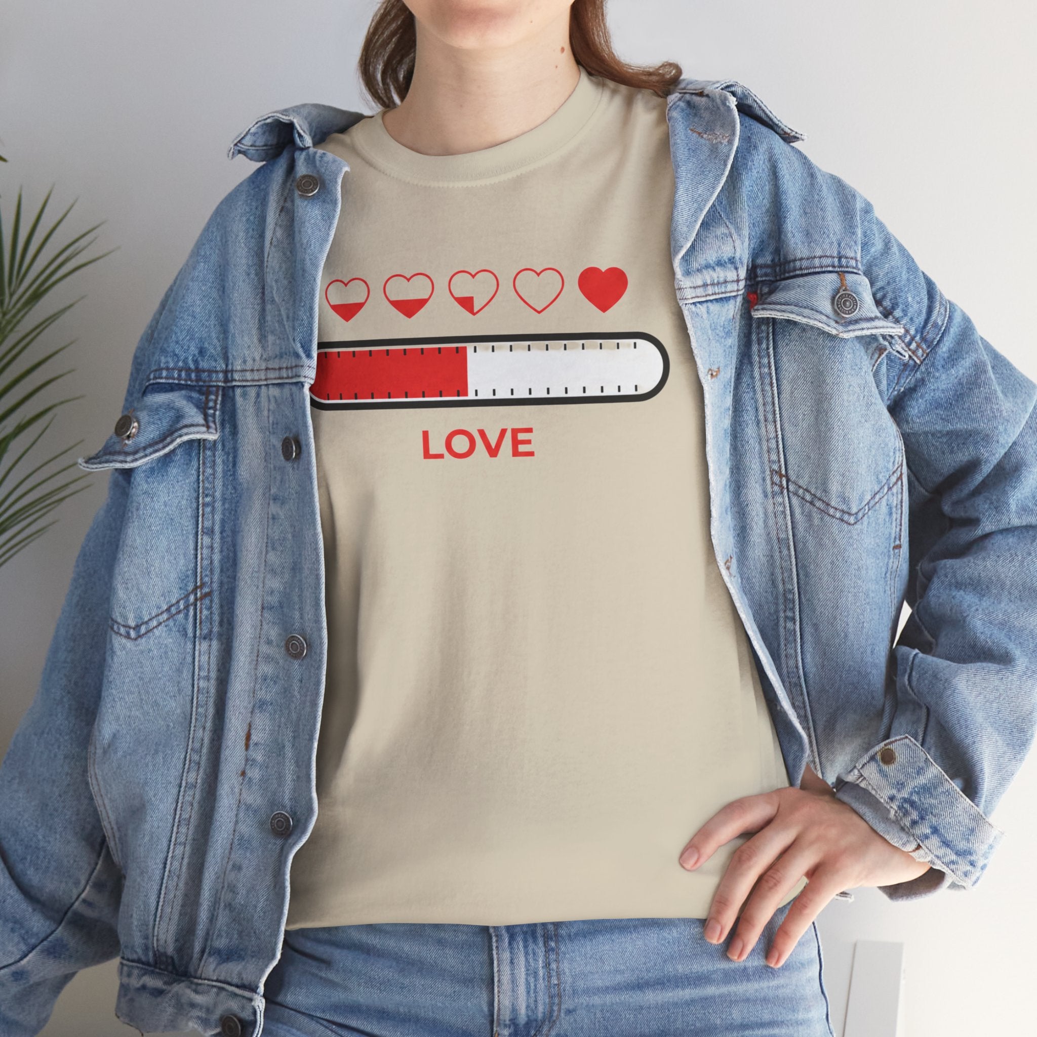 Valentine's Day Love Meter Heart Graphic T-Shirt