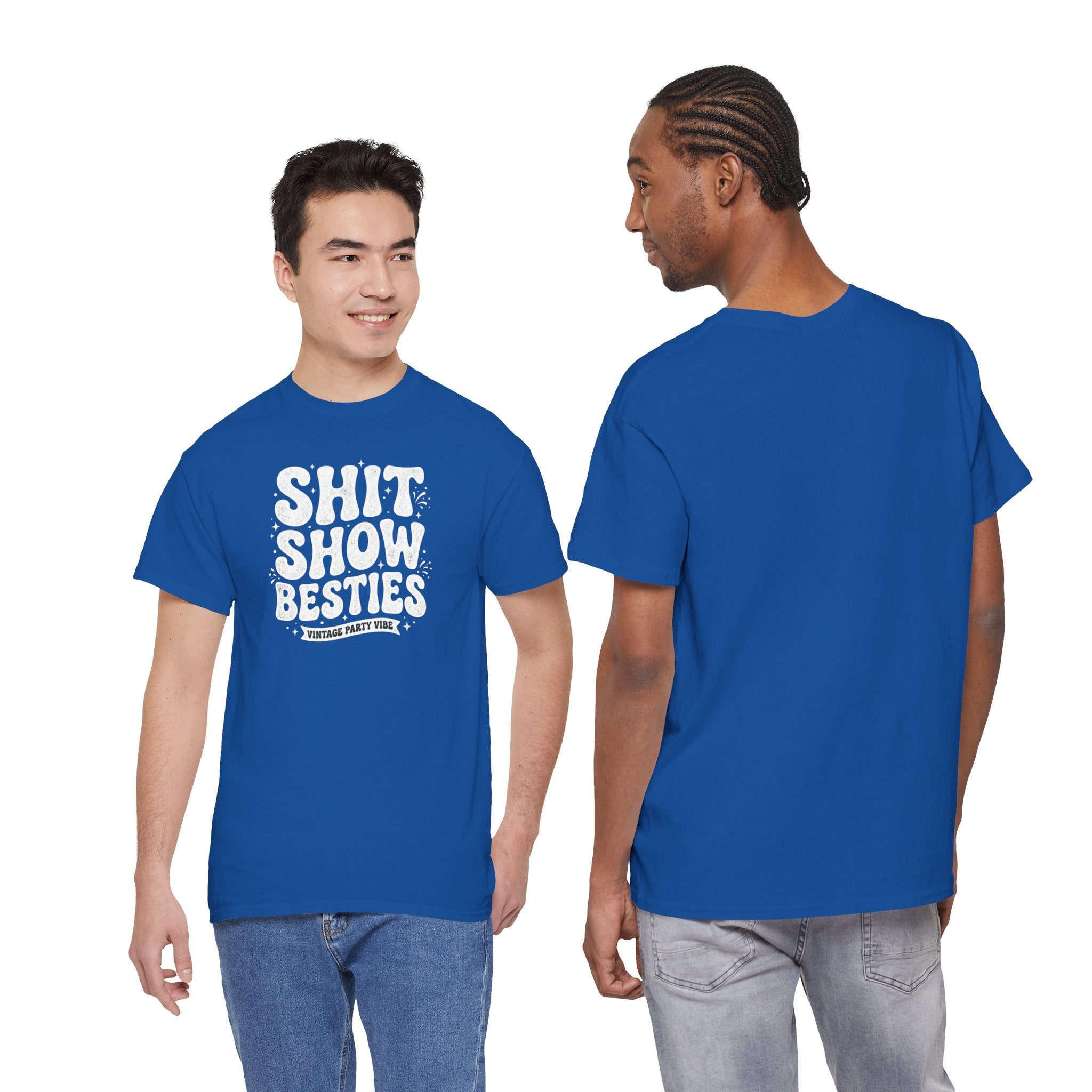 Shit Show Besties Tee | Funny Retro Bubble Letter Graphic Shirt