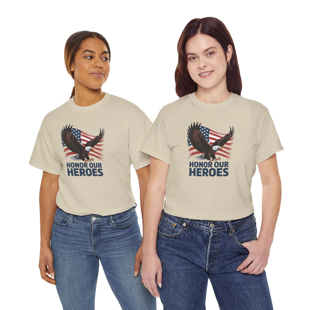 Honor Our Heroes Eagle T-Shirt | American Flag Patriotic Tee