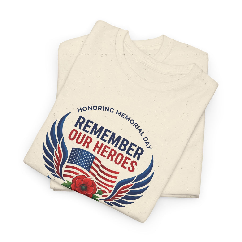 Remember Our Heroes Tee | Memorial Poppy, American Flag, Tribute