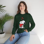 Valentine's Day Snoopy Holding Heart Sweatshirt | Valentine Peanuts Crewneck