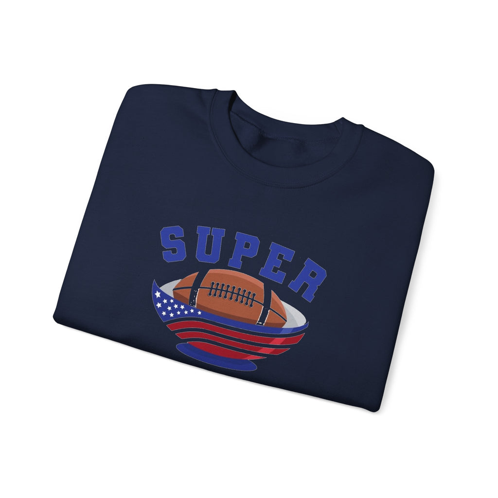 Super Football with American Flag Sweatshirt | Patriotic Sports Crewneck