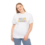 Hello Summer sun graphic Tee | pastel retro bubble letters