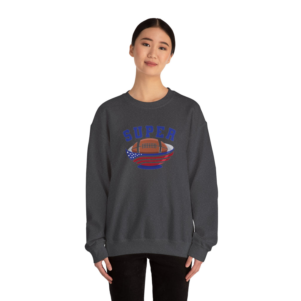 Super Football with American Flag Sweatshirt | Patriotic Sports Crewneck