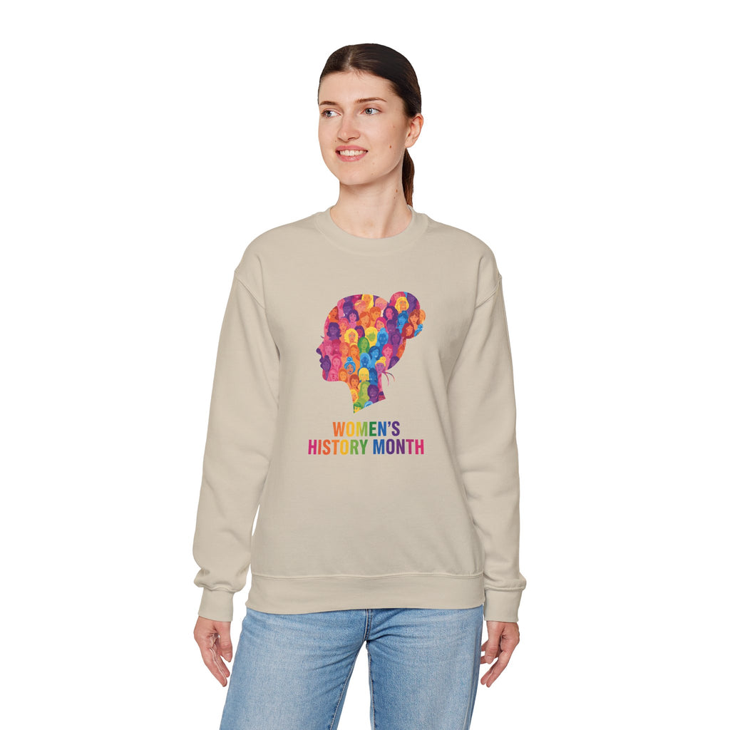 Women's History Month silhouette Sweatshirt | Colorful profile design