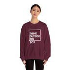 Think Outside The Box Sweatshirt | Graphic Typography Crewneck