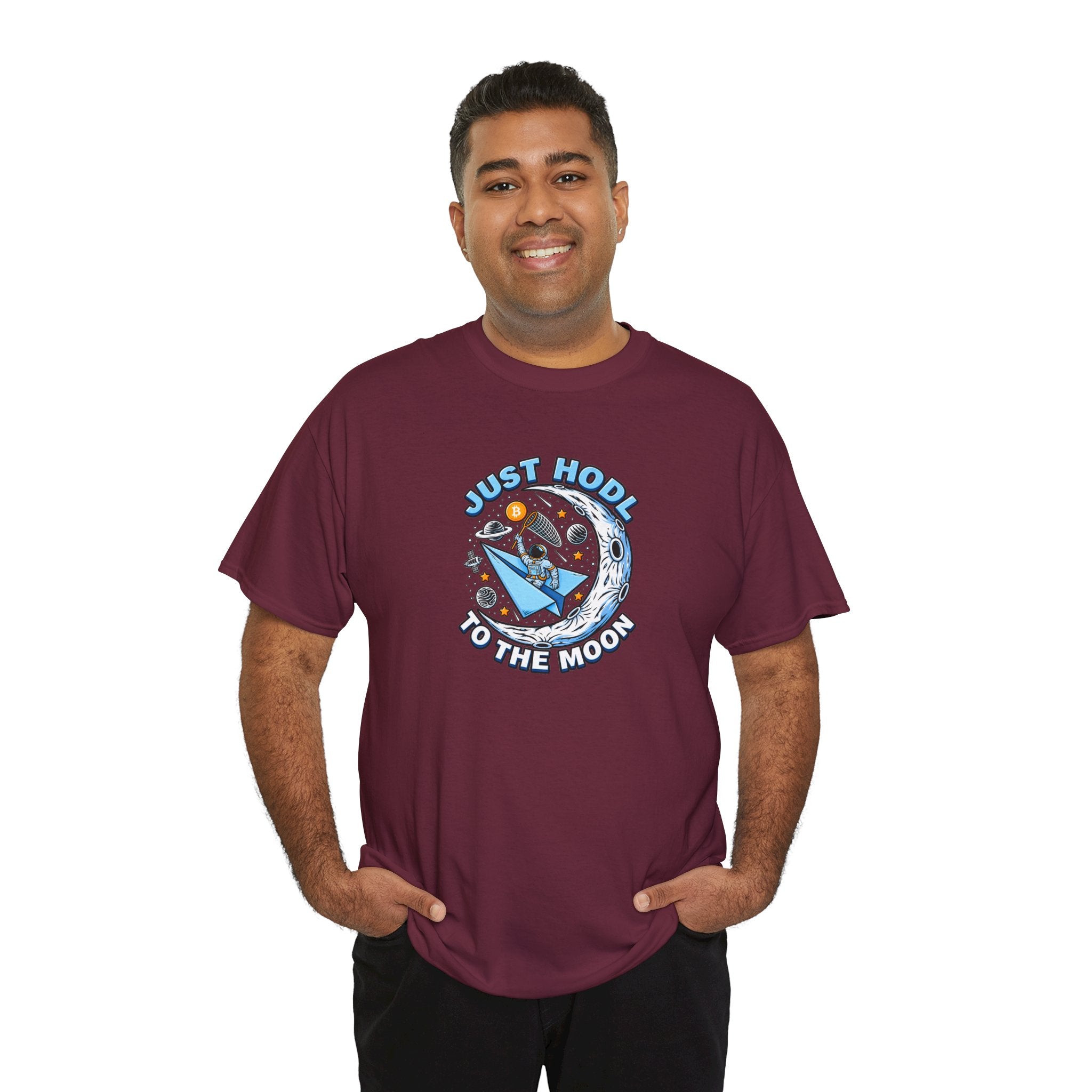 Just HODL to the Moon T-Shirt | Crypto Rocket Moon Graphic Tee