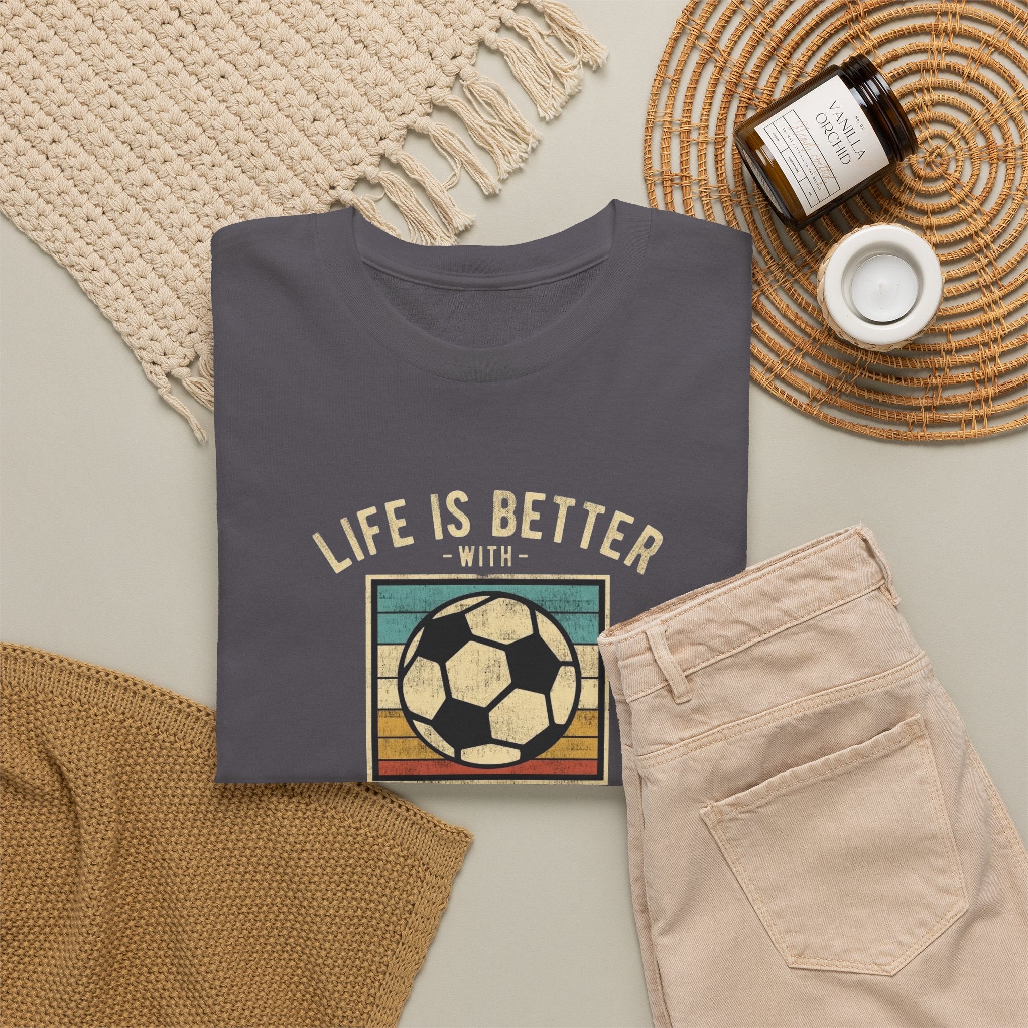 Life Is Better With Football T-Shirt | Retro Soccer Graphic Tee