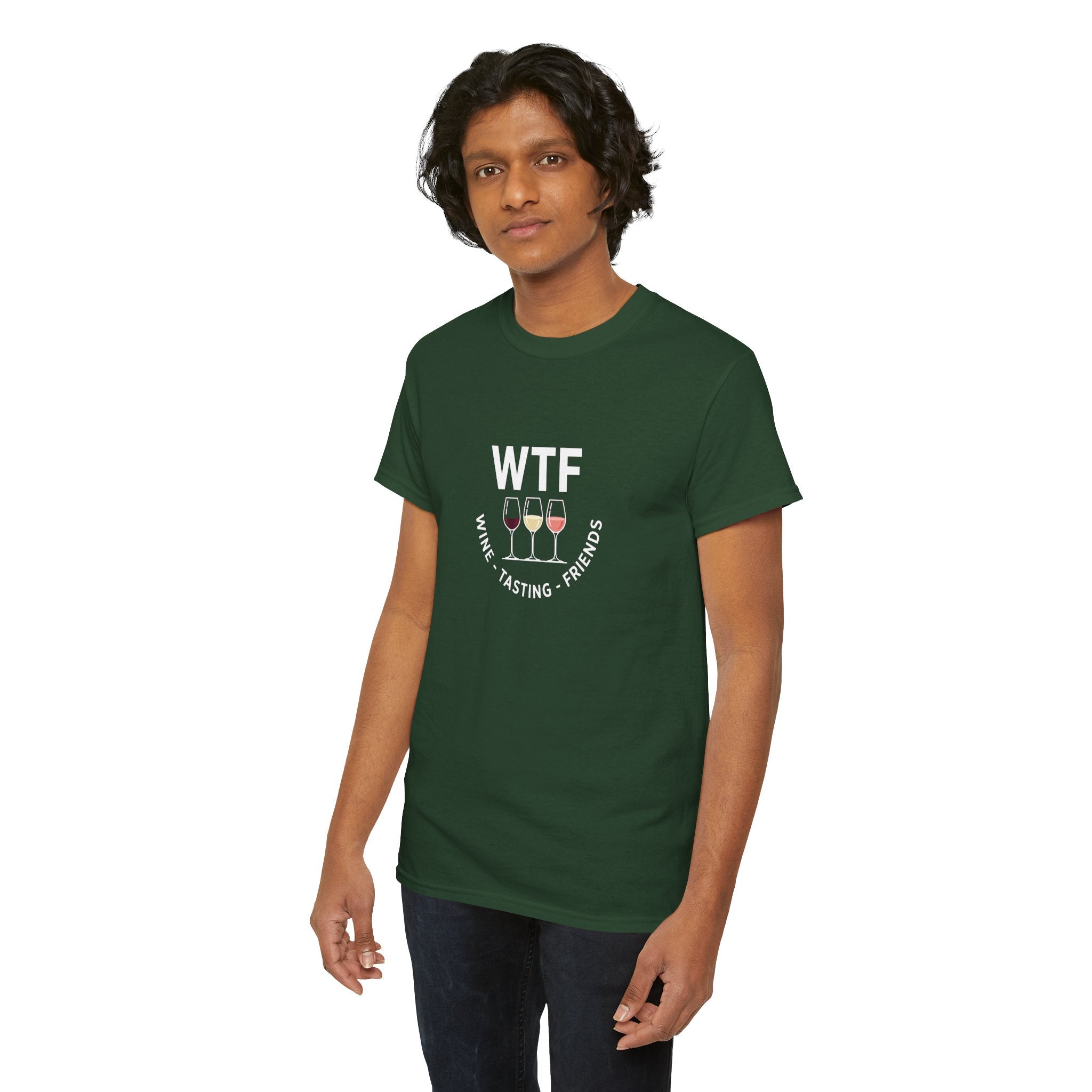 WTF Wine Tasting Friends Tee | Wine Glasses Logo T-Shirt