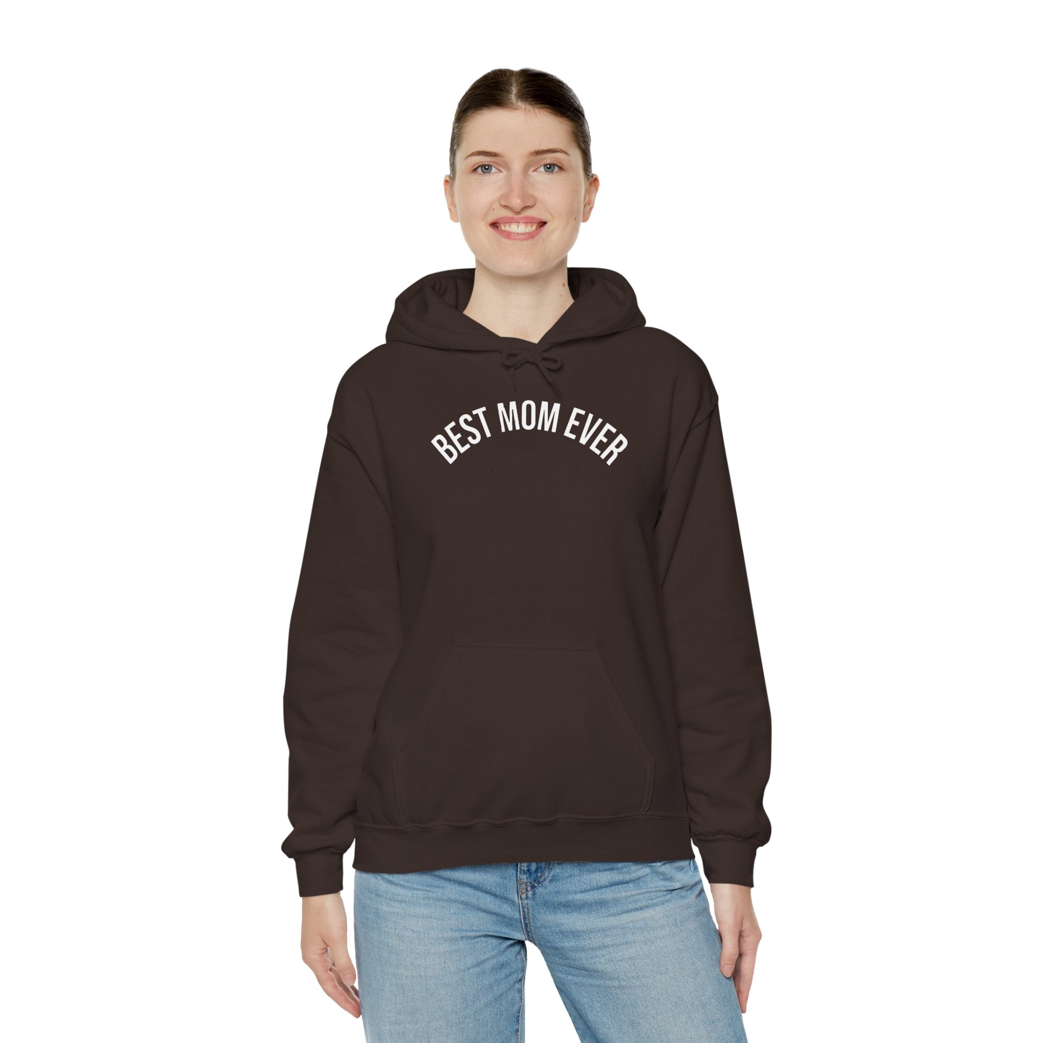 Best Mom Ever Hoodie | 'Best Mom Ever' Text Hooded Sweatshirt