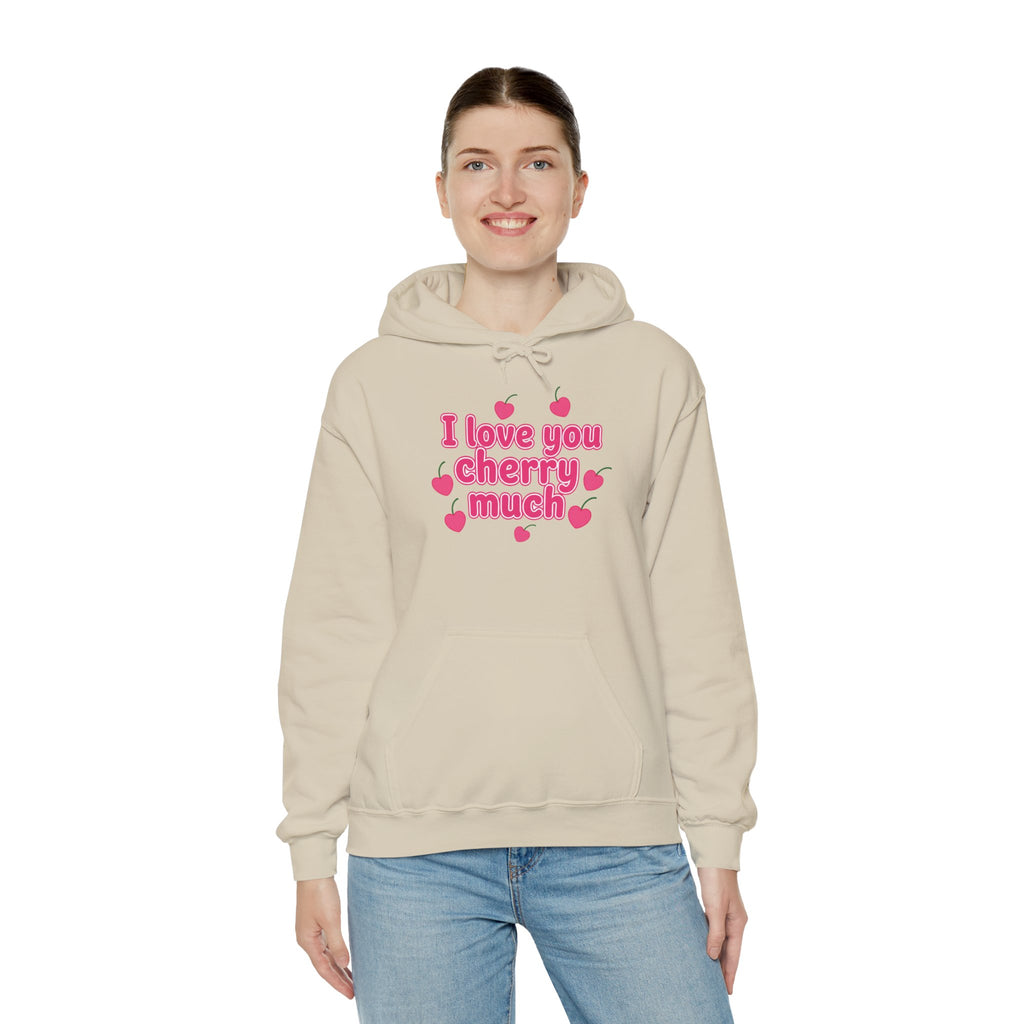 Valentine's Day Cherry Hoodie - I Love You Cherry Much Graphic Sweatshirt