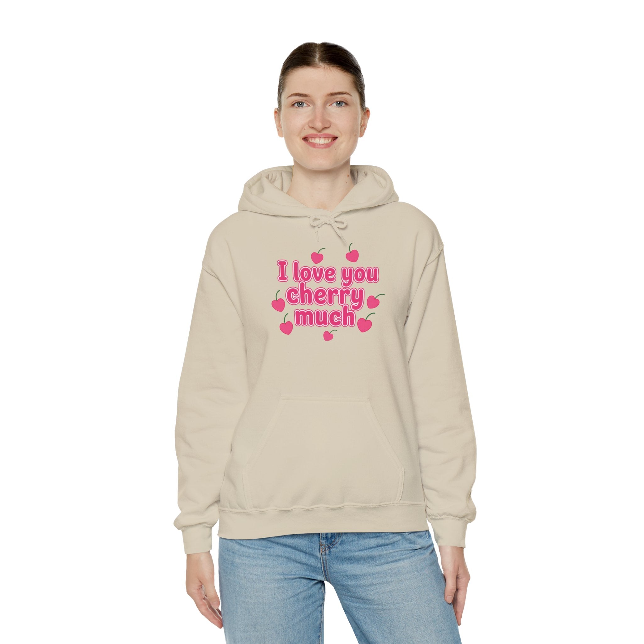 Valentine's Day Cherry Hoodie - I Love You Cherry Much Graphic Sweatshirt
