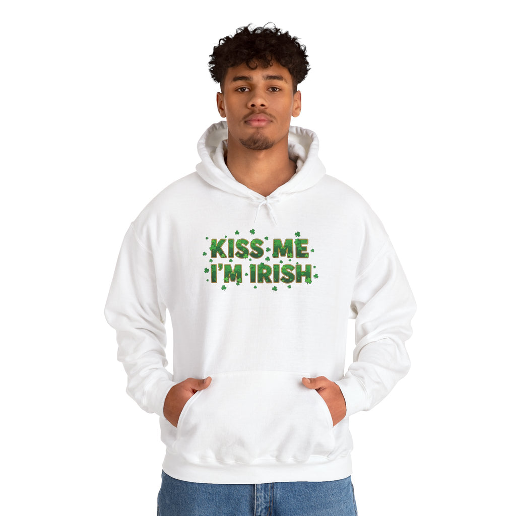 Kiss Me I'm Irish Hoodie | St. Patrick's Day Shamrock Typography