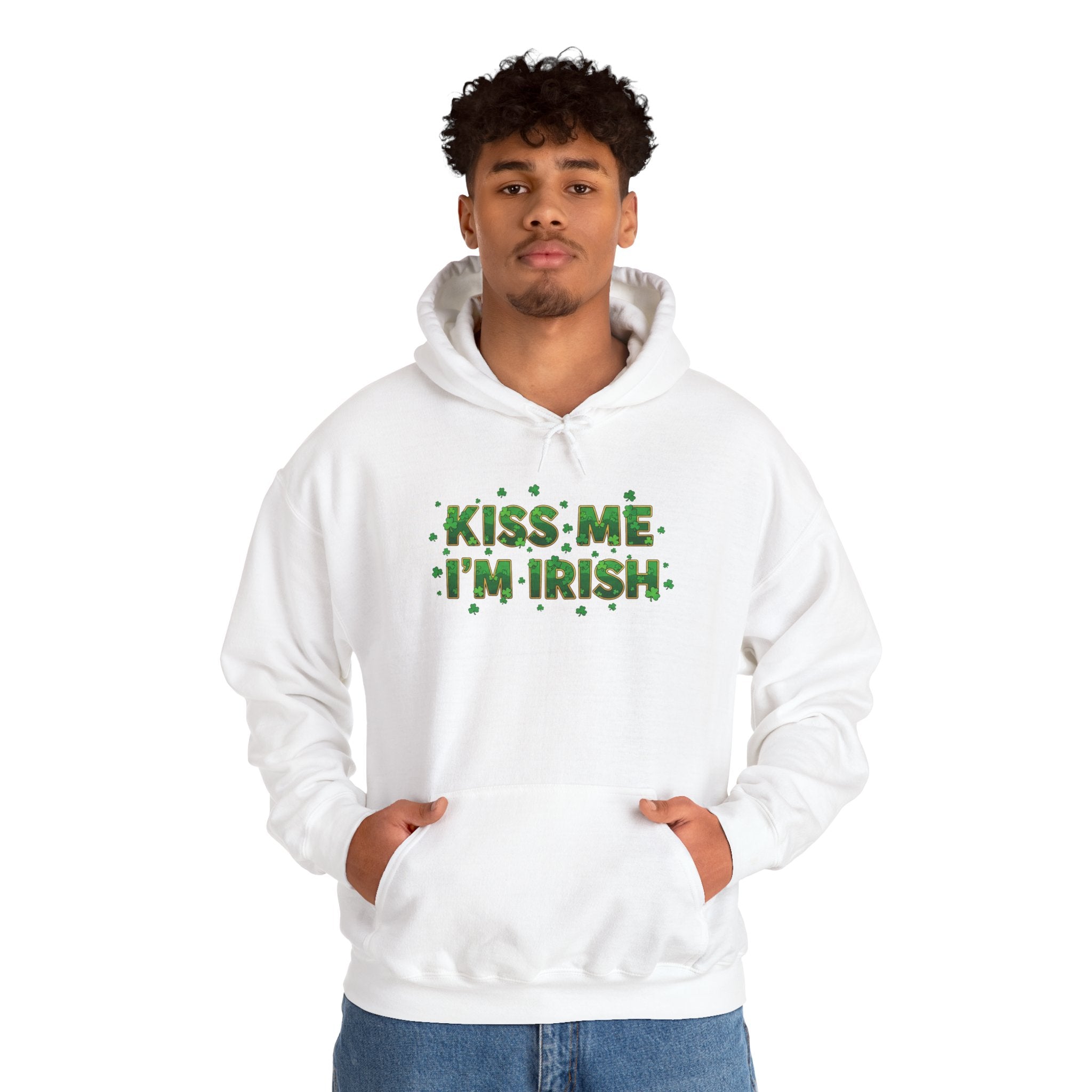 Kiss Me I'm Irish Hoodie | St. Patrick's Day Shamrock Typography