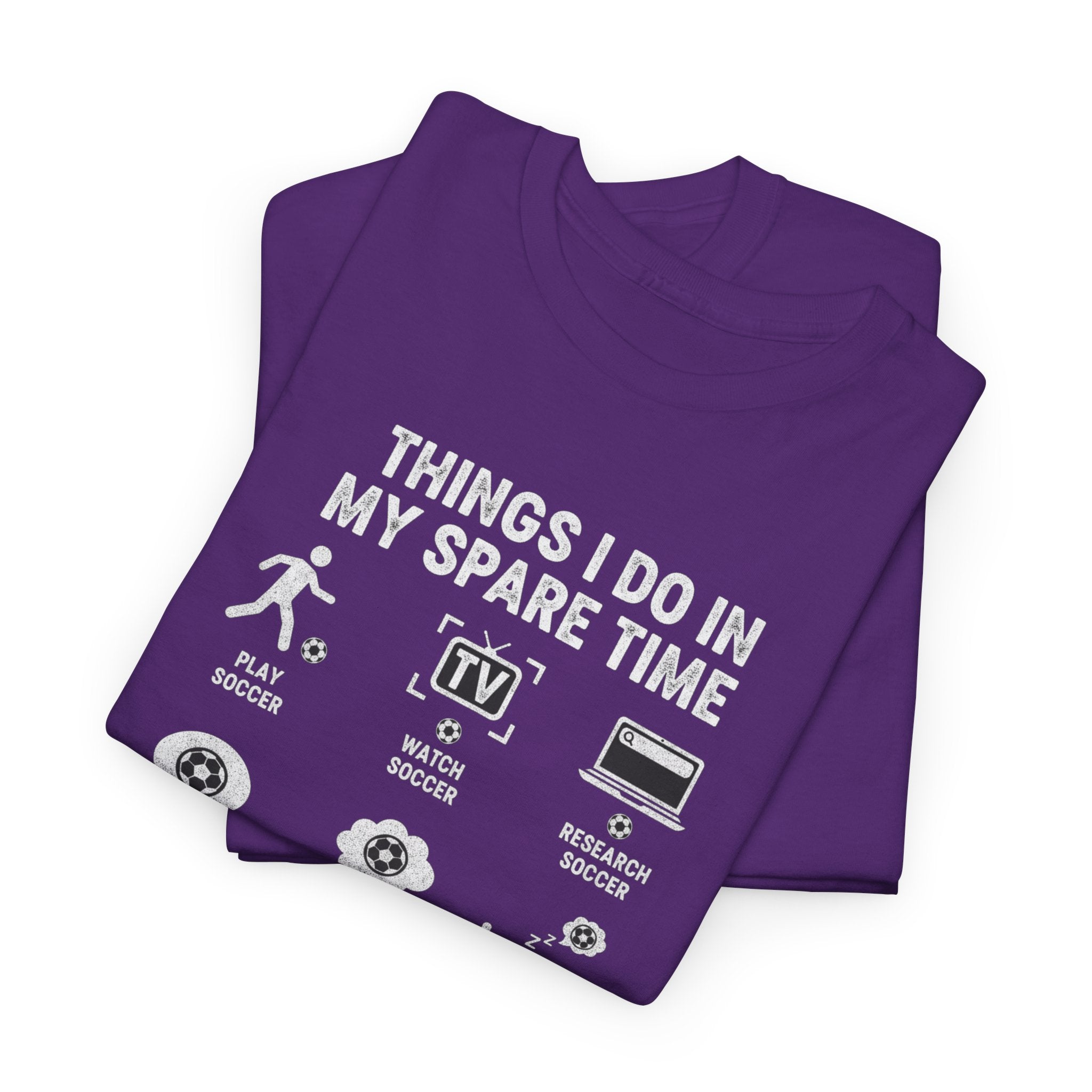 Things I Do In My Spare Time Tee | Gaming Soccer, TV, Reading, Gardening Icons