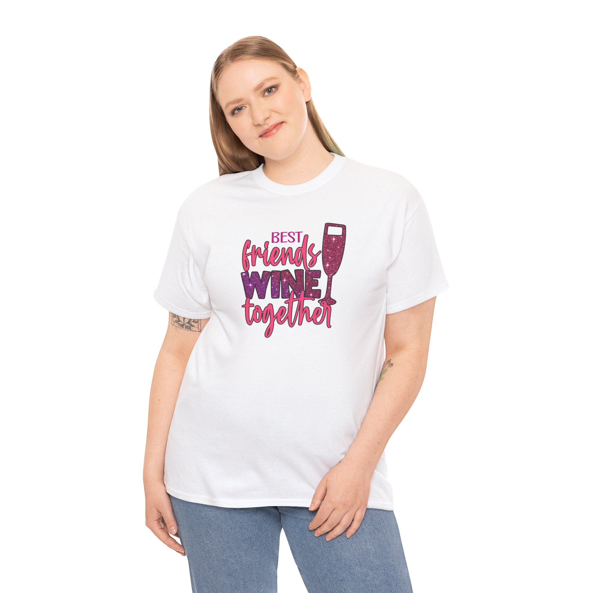 Best Friends Wine Together Tee | Wine Glass Graphic, Friendship Shirt
