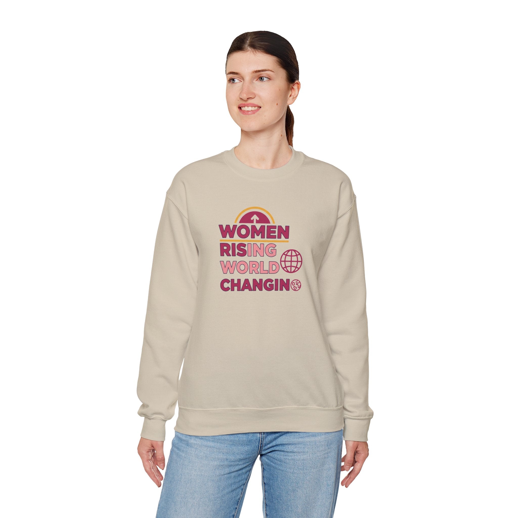 Women Rising World Changing Sweatshirt | Feminist Globe Graphic