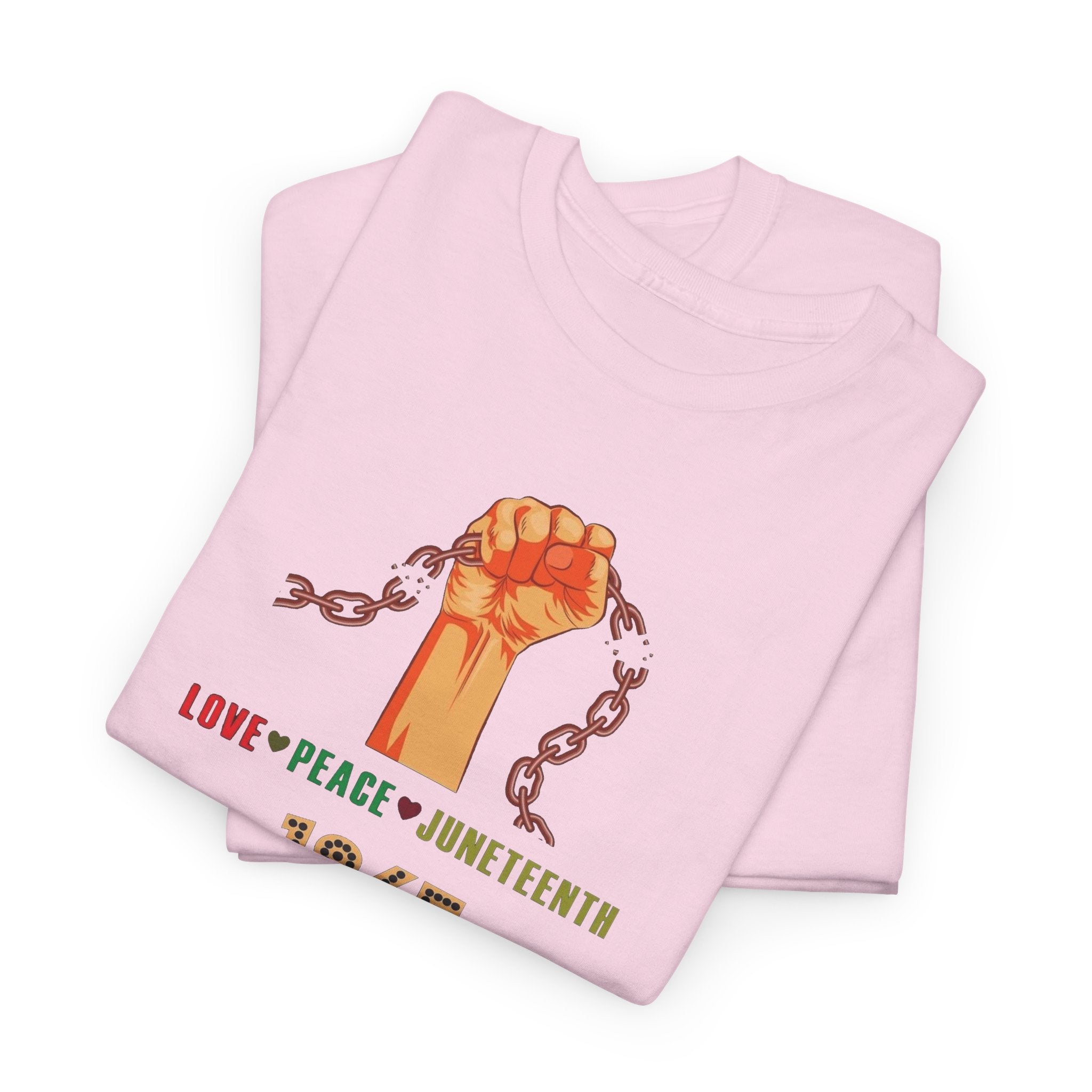 Juneteenth Raised Fist Tee | Love Peace Juneteenth 1865 T-Shirt