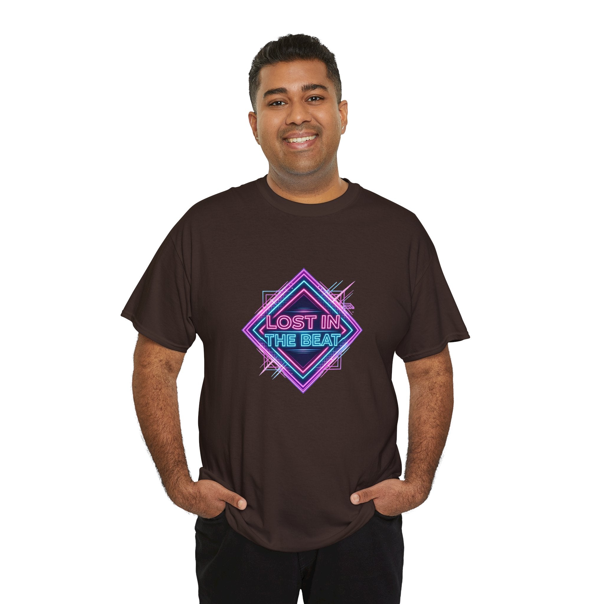 Lost in the Beat Tee | Retro Neon Diamond Music Graphic