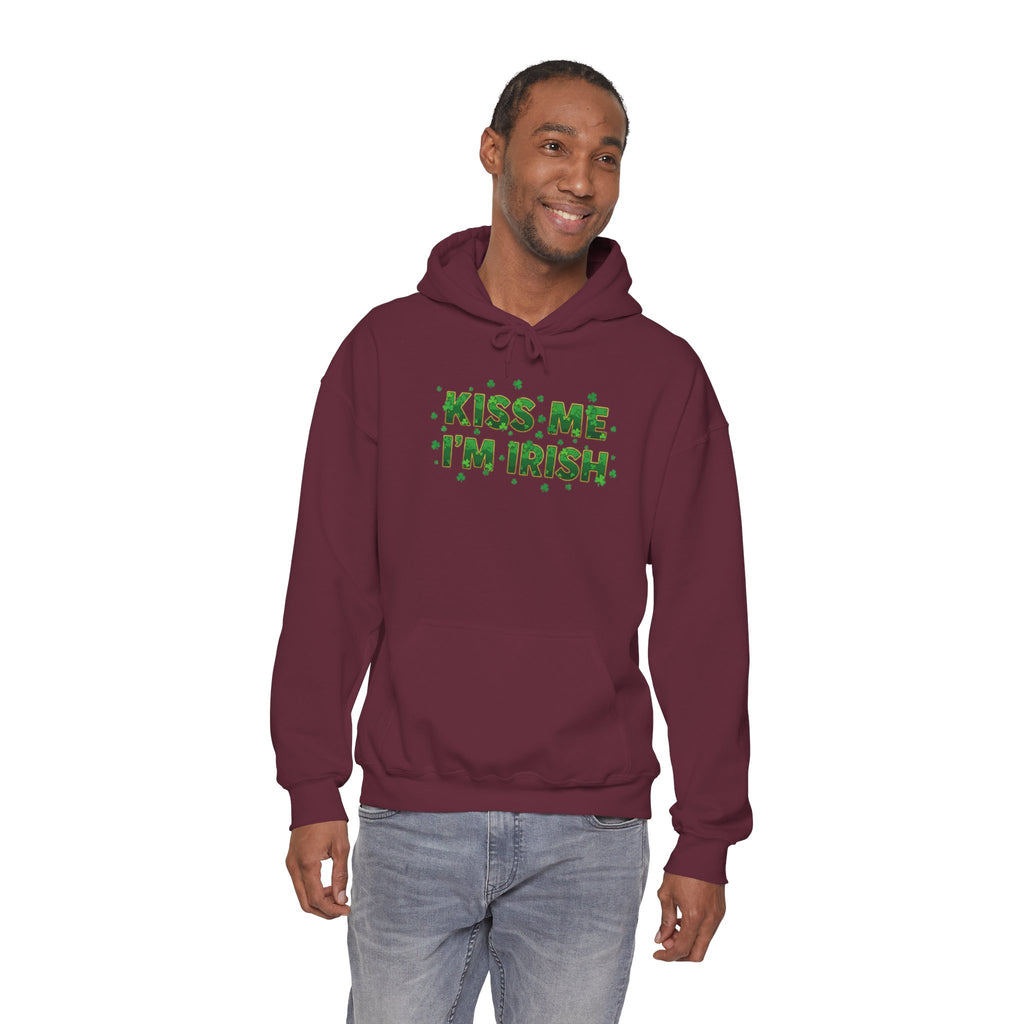 Kiss Me I'm Irish Hoodie | St. Patrick's Day Shamrock Typography