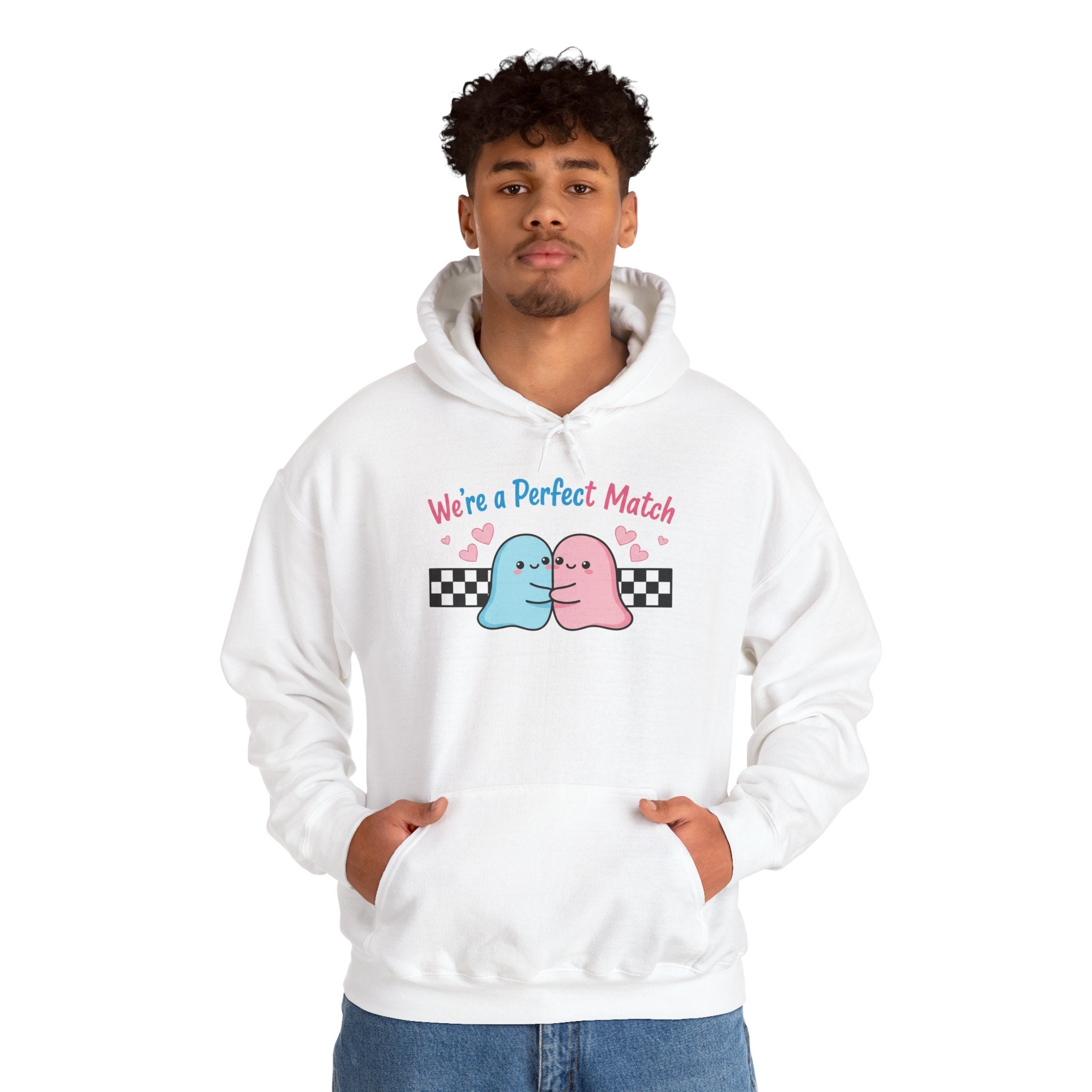 Valentine's Day We're a Perfect Match Hoodie | Cute Ghost Couple
