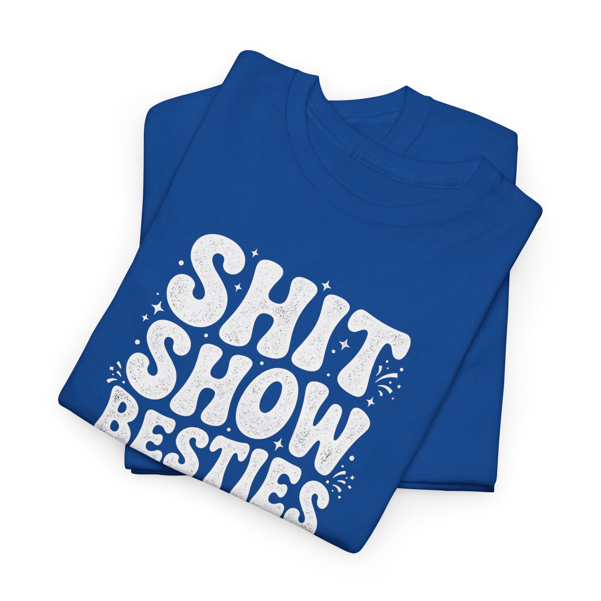 Shit Show Besties Tee | Funny Retro Bubble Letter Graphic Shirt