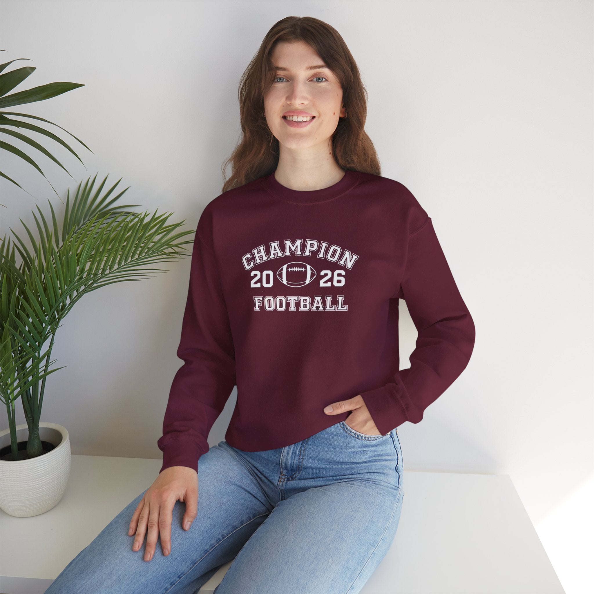 Football Champion Sweatshirt | Trophy Laurel Crewneck