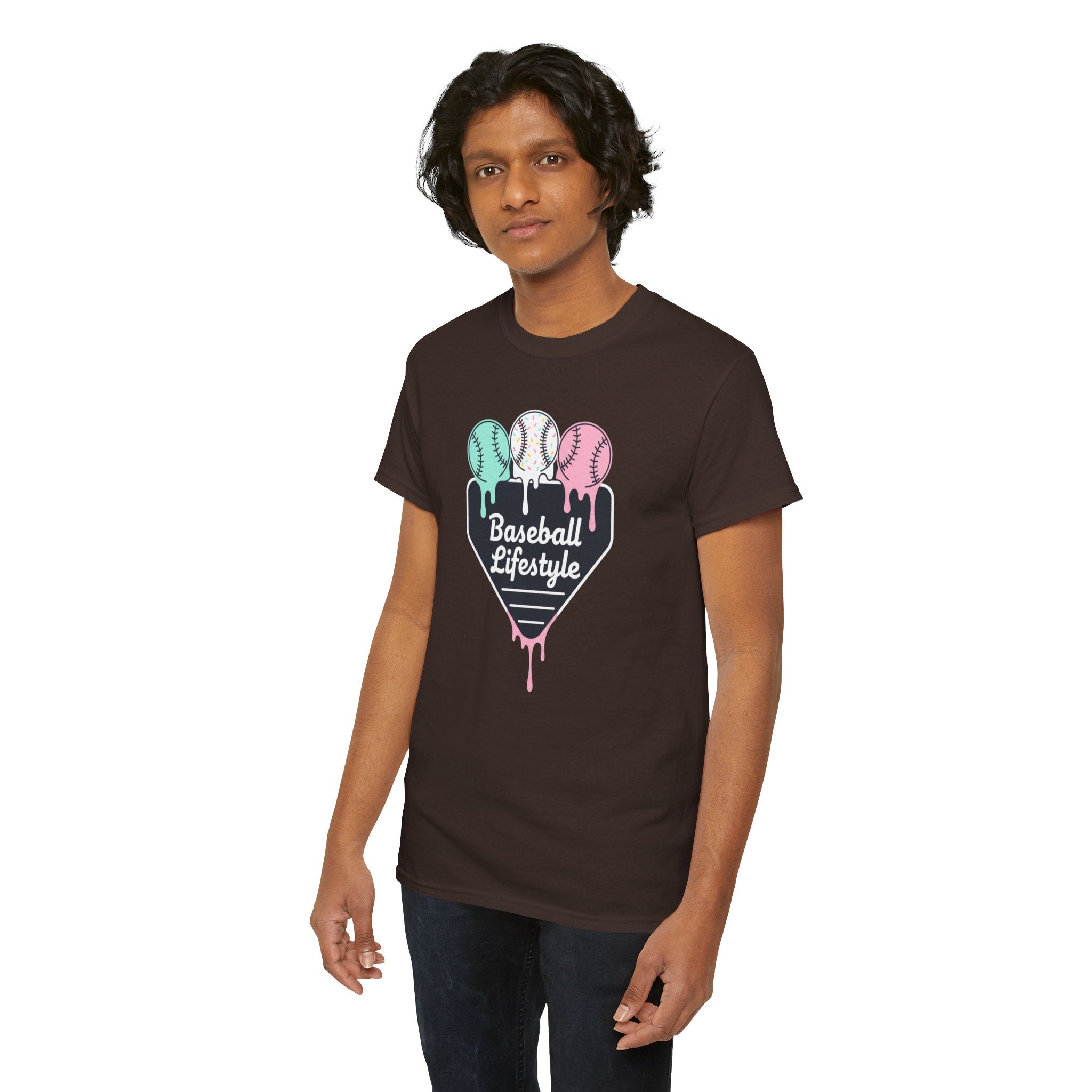 Baseball Lifestyle Tee | Dripping Home Plate with Pastel Baseballs