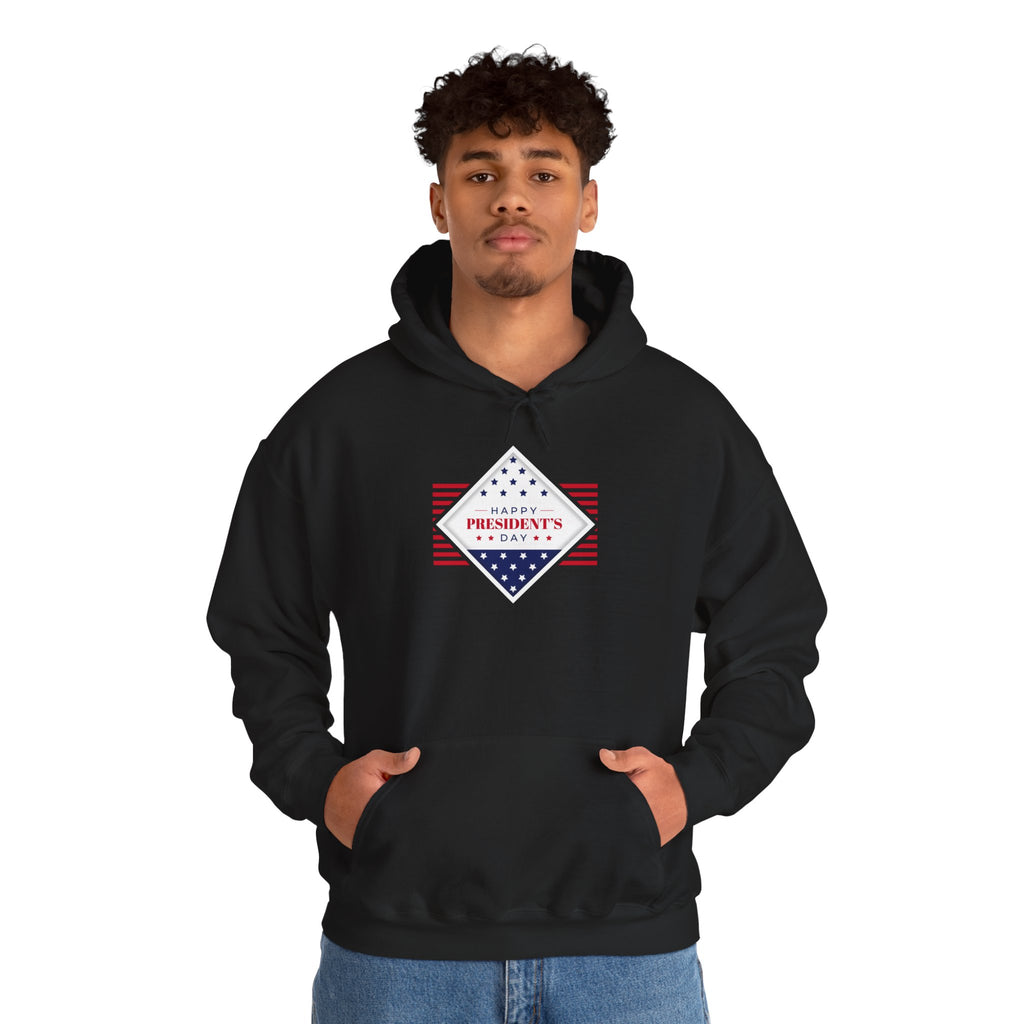 Presidents Day Diamond Flag Hoodie | Patriotic Red White Blue