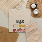 Beer + Football = Happiness T-Shirt | Football Fan Tee, Beer Lover Shirt