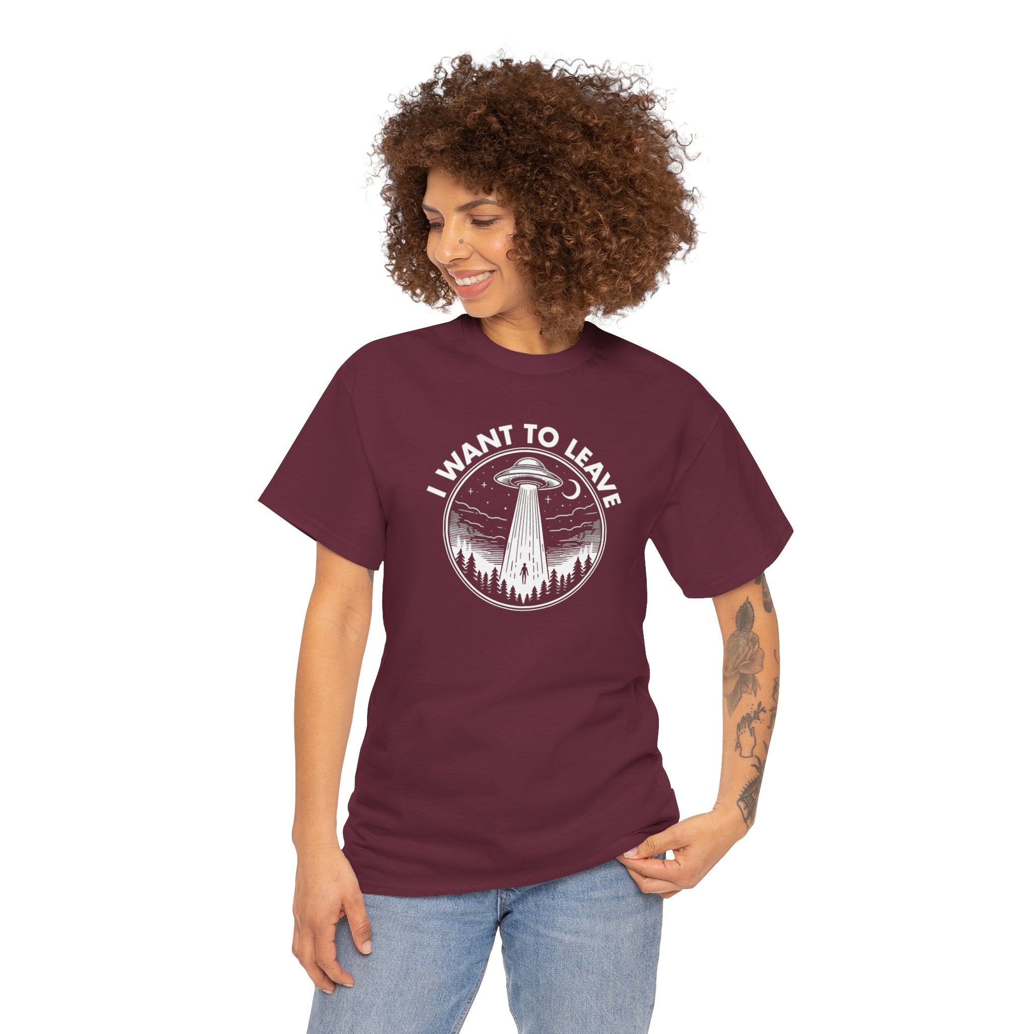 I Want To Leave UFO Abduction Tee | Alien Spaceship Shirt