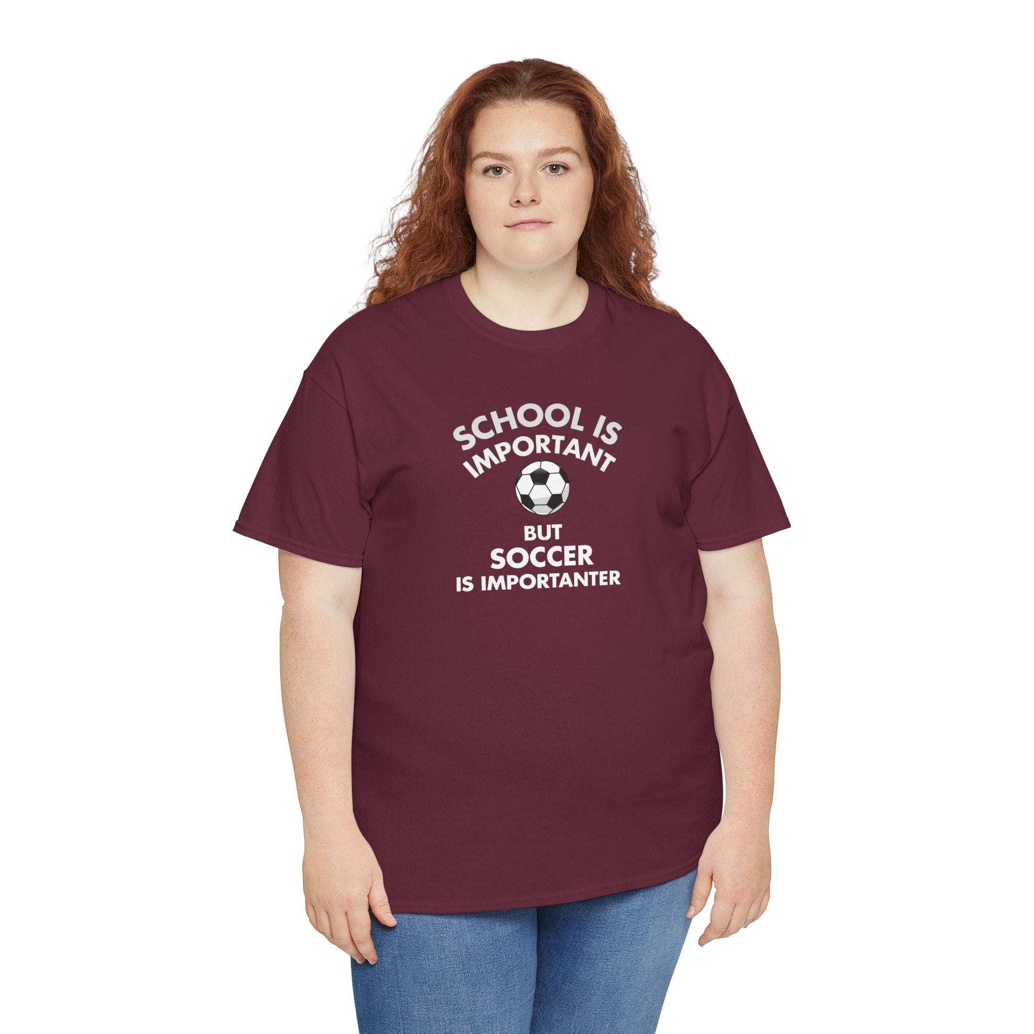 School Is Important But Soccer Is Importanter T-Shirt | Soccer Humor Tee