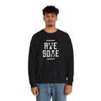 Awesome Block Letter Sweatshirt | Bold Typography Crewneck, Black