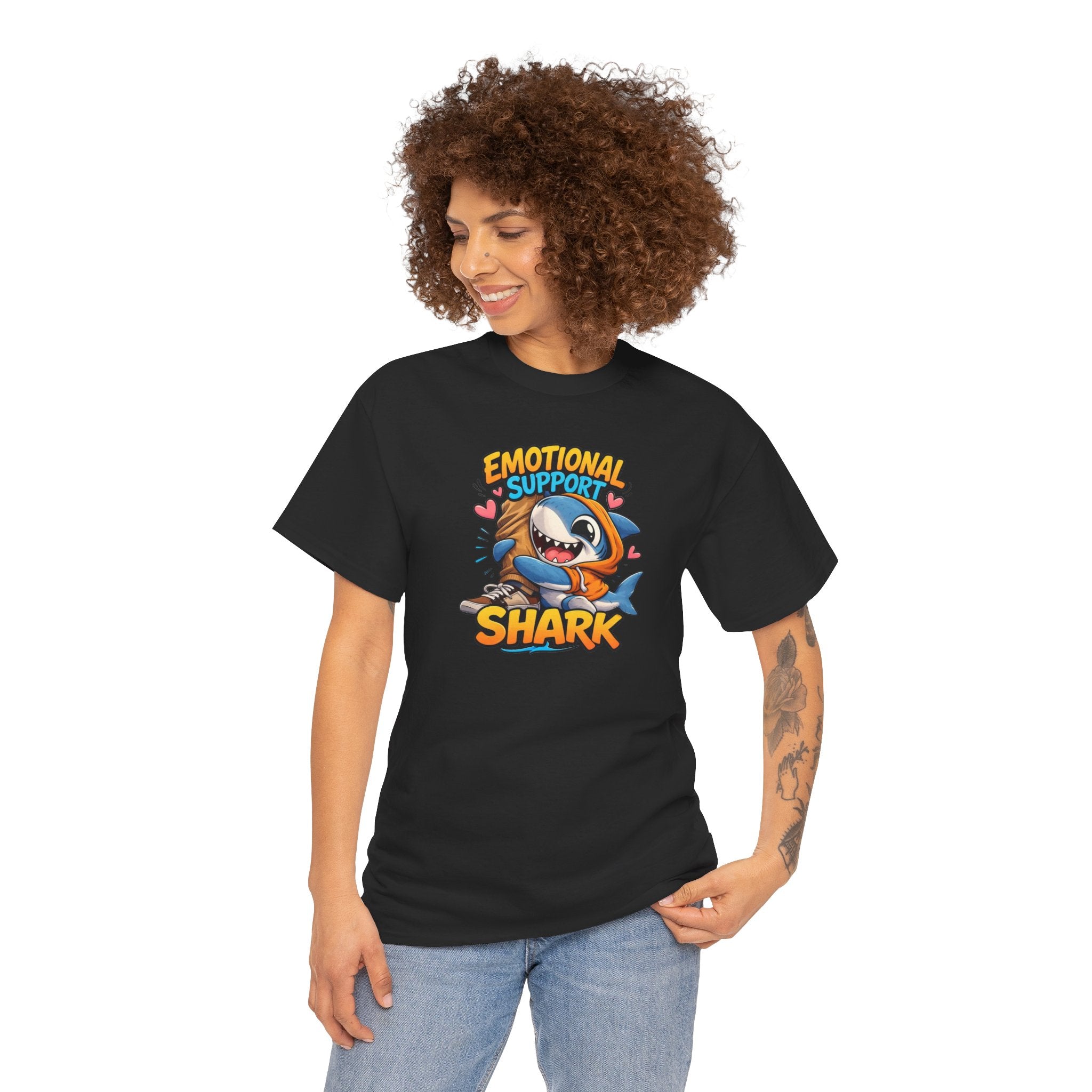 Emotional Support Shark Tee | Cute Cartoon Shark Graphic T-Shirt