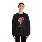 Women's History Month silhouette Sweatshirt | Colorful profile design