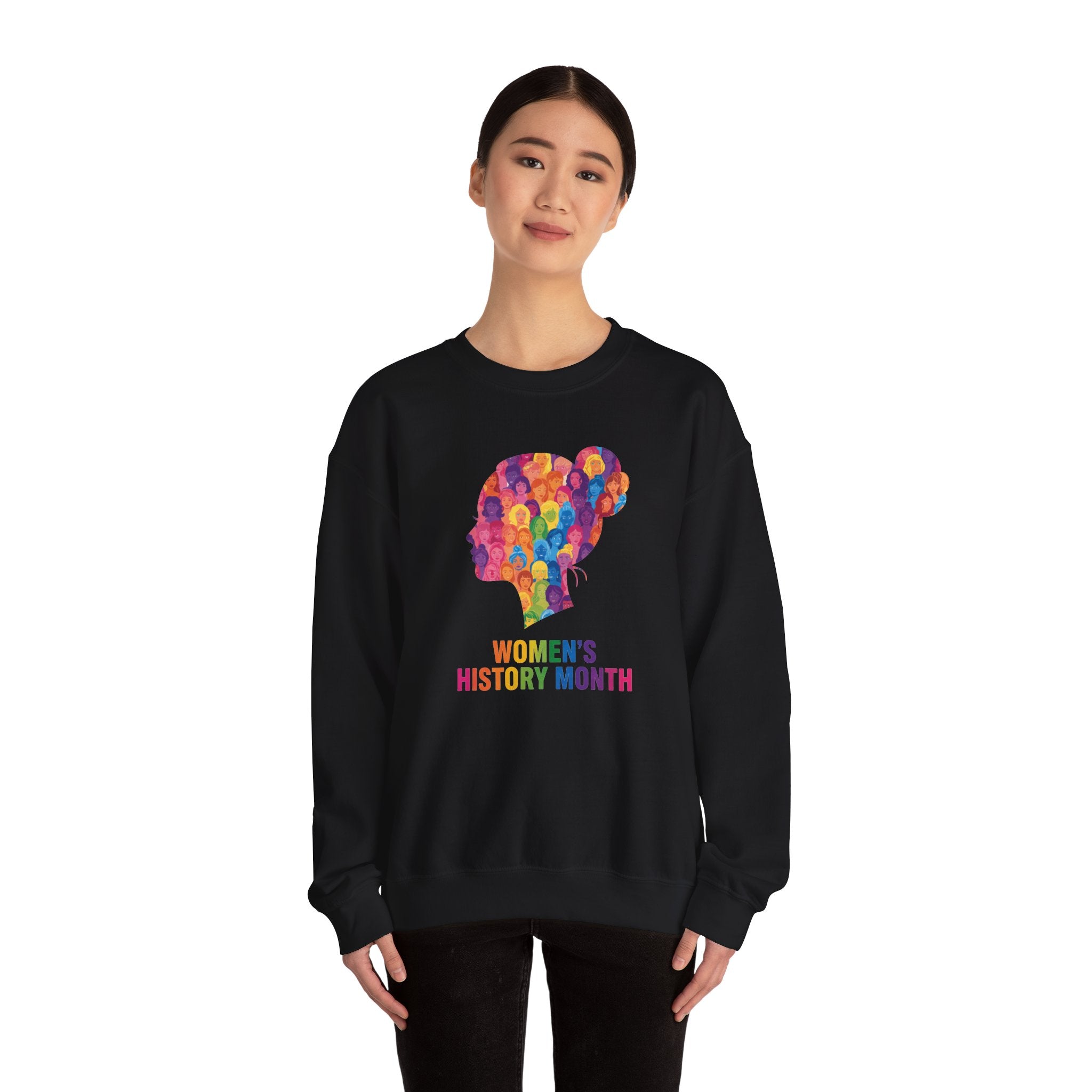 Women's History Month silhouette Sweatshirt | Colorful profile design