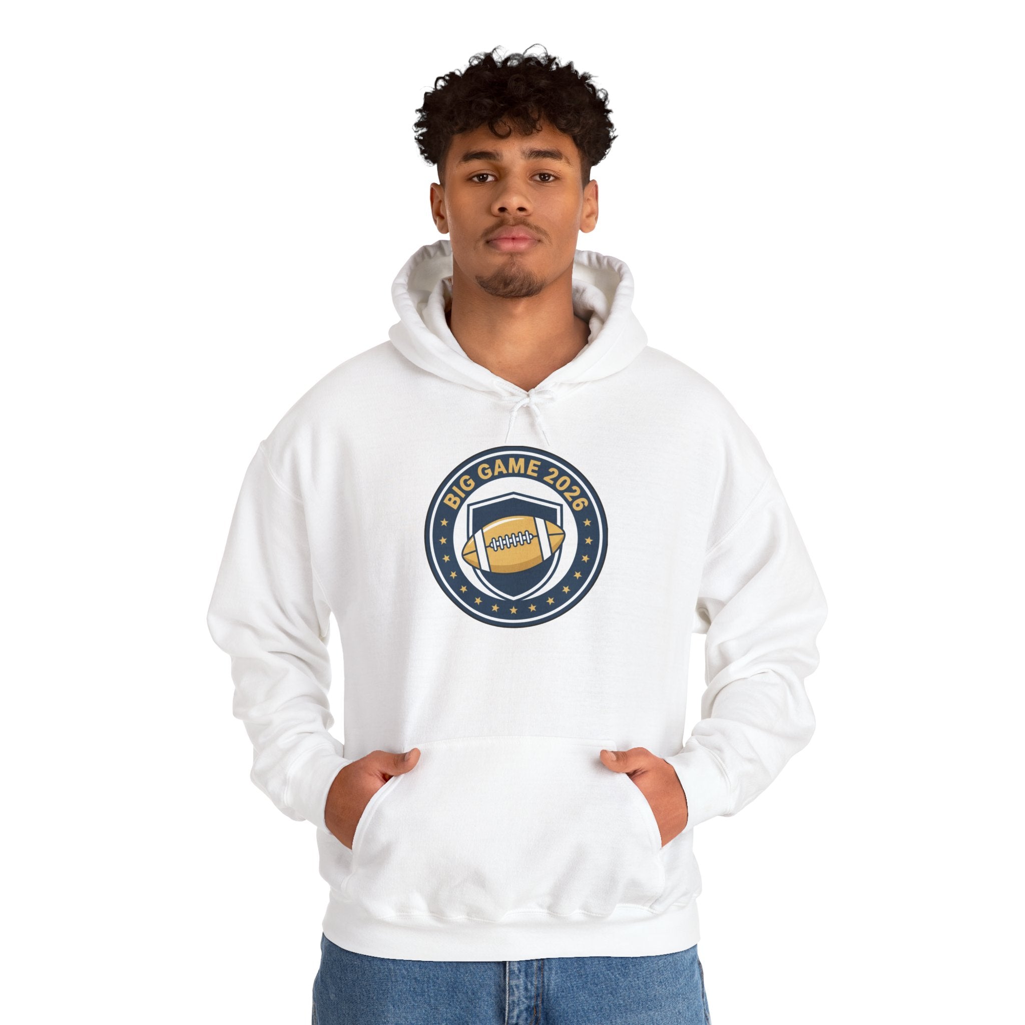 Big Game 2026 Football Badge Hoodie | Sports Logo Apparel