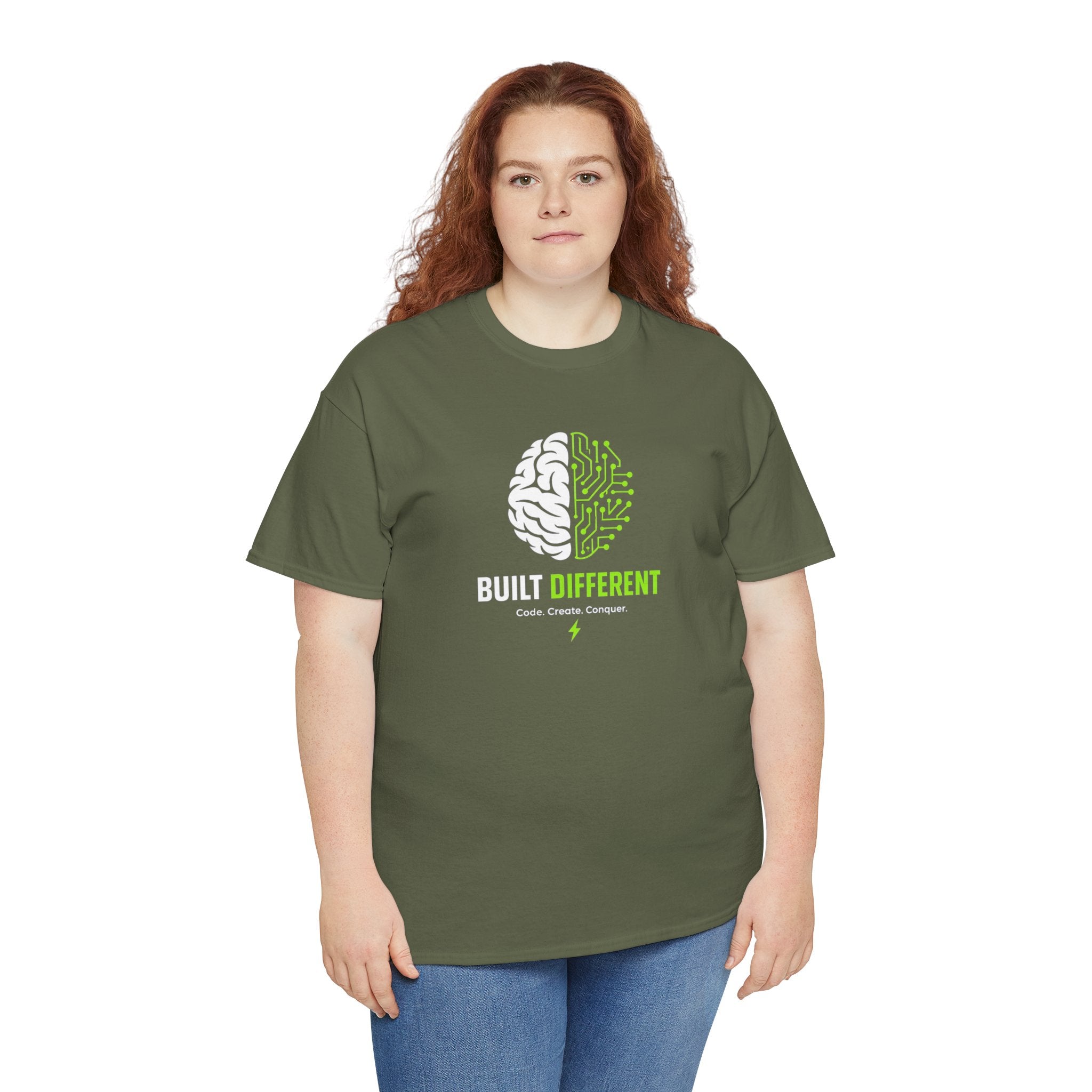 Built Different Brain graphic tee | Tech Mindset T-Shirt