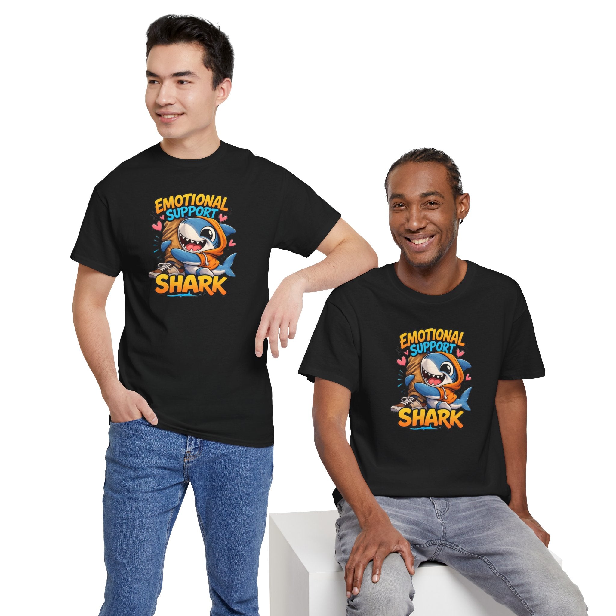 Emotional Support Shark Tee | Cute Cartoon Shark Graphic T-Shirt
