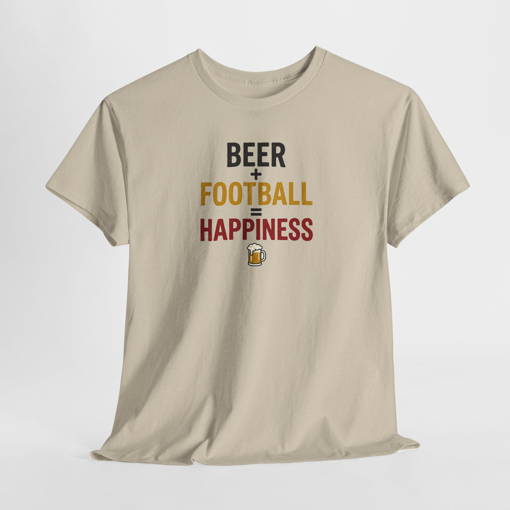 Beer + Football = Happiness T-Shirt | Football Fan Tee, Beer Lover Shirt