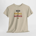 Beer + Football = Happiness T-Shirt | Football Fan Tee, Beer Lover Shirt