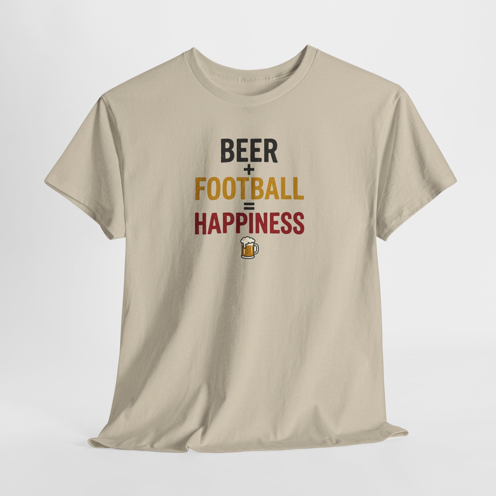 Beer + Football = Happiness T-Shirt | Football Fan Tee, Beer Lover Shirt