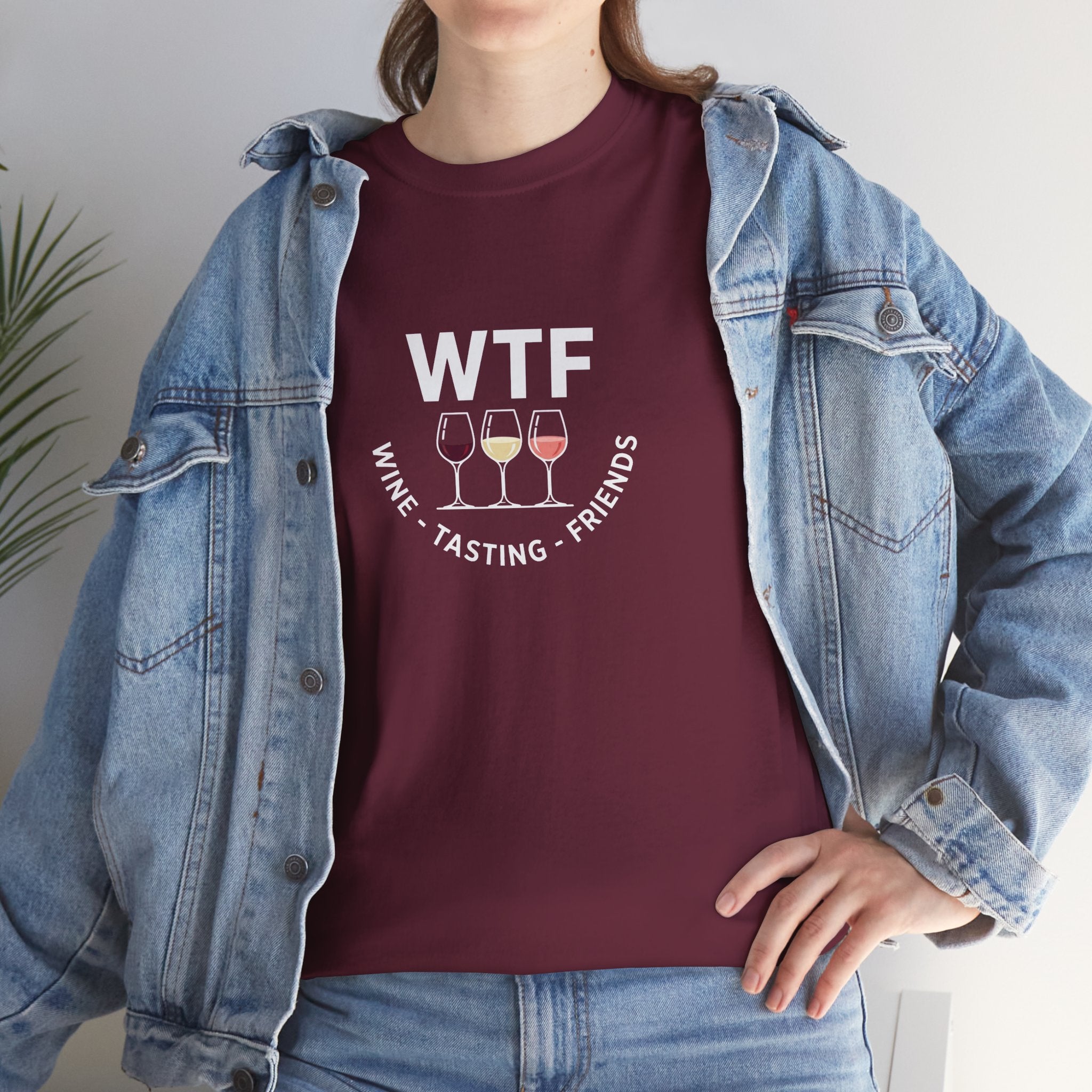WTF Wine Tasting Friends Tee | Wine Glasses Logo T-Shirt